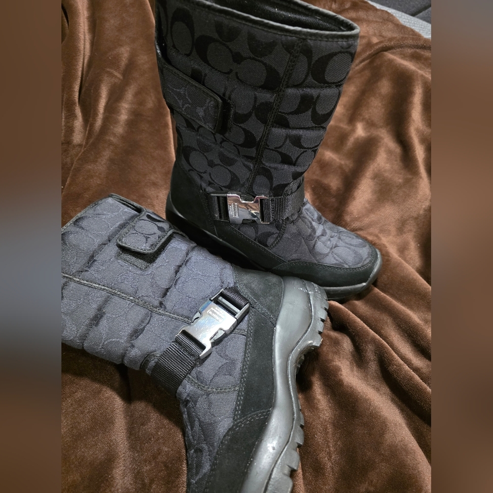 Coach Black Patterned Women's Winter Boots